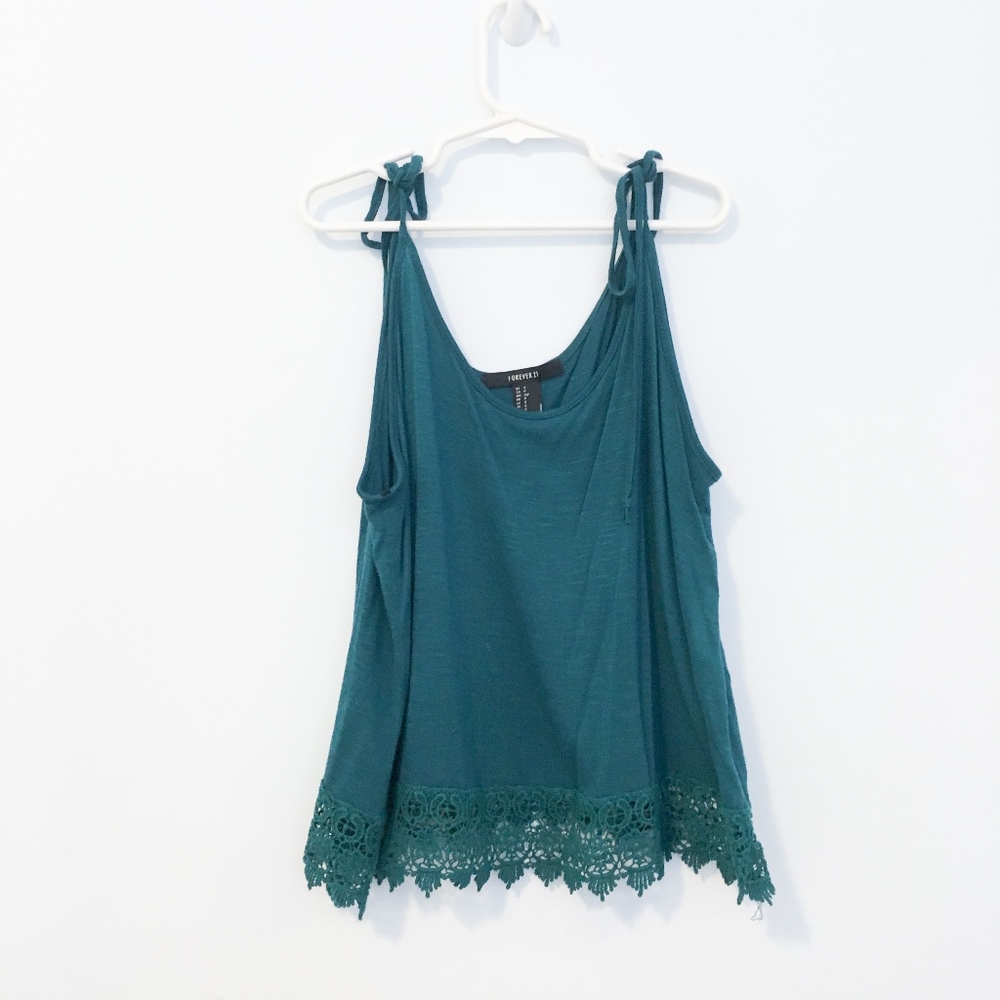 Crop Tank Top with Adjustable Tie Straps